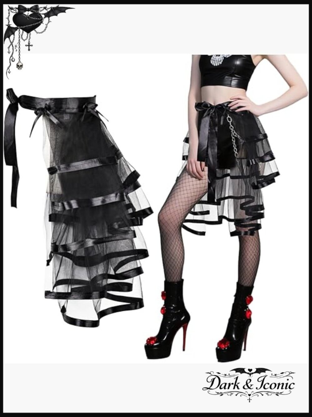 Steampunk Bustle Skirt Tutu Overskirt Tie on Belt Halloween Costume